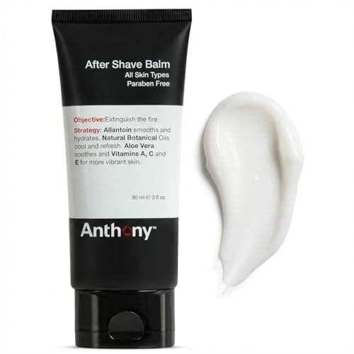 Anthony After Shave Balm for Men, Cooling & Hydrating Lotion with Vitamins A, C & E, Aloe Vera & Botanical Extracts, 3 fl oz, Aftershave Soothes