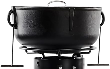 4 Gallon Cast Iron Pot with Flat Bottom, Aluminum Lid
