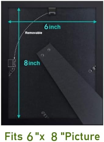 6x8 inch Picture Frame Made of 100% Solid Wood and High Definition PlexiGlass Display Pictures for Table Top Display and Wall Mounting Photo Frame