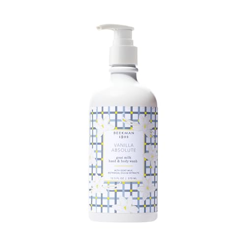 Beekman 1802 Goat Milk Hand Soap, Fragrance Free, 12.5 fl oz | Moisturizing Body Wash & Liquid Hand Soap for Sensitive Skin, Hand & Body Wash, Natural Soap with Goat Milk & Aloe