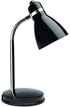 Newhouse Lighting NHDK-OX-BK Oxford Black Metal Flexible Classic Desk or Table Lamp for Office or Bedroom Use