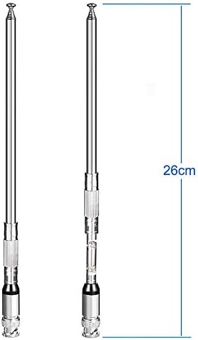 Bingfu 20-1300MHz Police Scanner Antenna 8 Section Telescopic BNC Male Compatible with Uniden Bearcat Whistler Radio Scanner Cobra Midland Portable