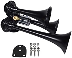 Hornblasters Stealth Black Caboose 12/24 Volt Air Horn Only - 3 Trumpets - Unique Tone