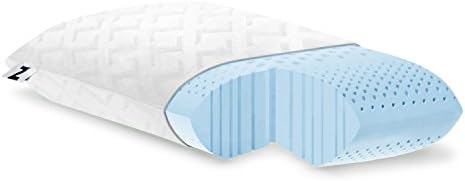 MALOUF Zoned Dough Gel-Infused Memory Foam Bed Pillow-5-Year U.S. Warranty-Queen-Mid Loft, Queen Mid Loft