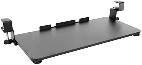 Mount-It! Clamp-On Under Desk Keyboard Tray, No-Drill Slide-Out Keyboard & Mouse Platform, 26.4" W × 11.8" D, Adjustable Ergonomic Keyboard Drawer
