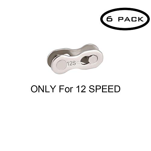 JFOYH 6 Pairs 12 Speed Bike Chain Quick Links, Reusable Bicycle Chain Connectors for Most 12 Speed Chains, Easy Installation, Silver