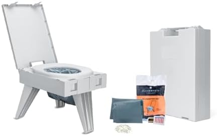 Cleanwaste GO Anywhere Portable Folding Toilet - Plus Bonus Original Wag Bag Kit