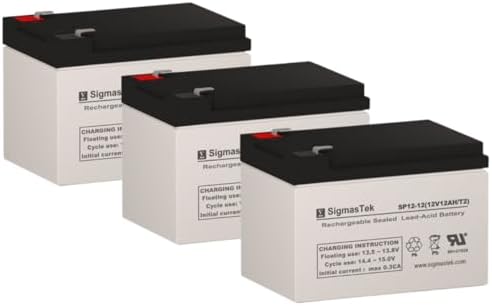 SigmasTek Razor MX650 Dirt Rocket Compatible Battery Pack of 3, 12V 12Ah F2