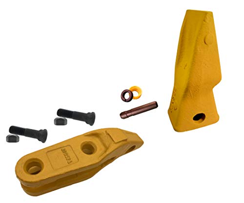 CAT Style J250 Bolt-On Wheel Loader Center Adapter/Shank, HD Abrasion Bucket Tooth & Pin- 1U-0257, 9N-4253 (3)