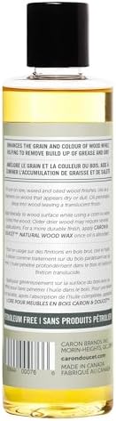 CARON & DOUCET - Natural Wood Conditioning Oil - 100% Plant Based Wood Conditioning and Polishing Oil - Orange Scented - Suitable for Natural Furniture (8oz)