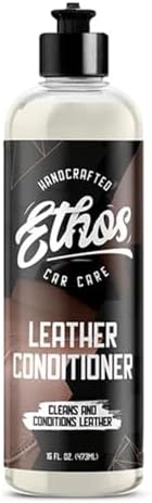 Ethos Car Leather Cleaner and Conditioner 16oz – Leather Seat Cleaner & Conditioner with UV Protection for Car Interior, Couch, Jacket