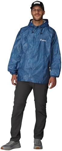 FROGG TOGGS Men's Ultra-lite2 2-Layer Waterproof Breathable Rain Jacket | Sealed seams, adjustable hood, storm flap, zippered chest pocket