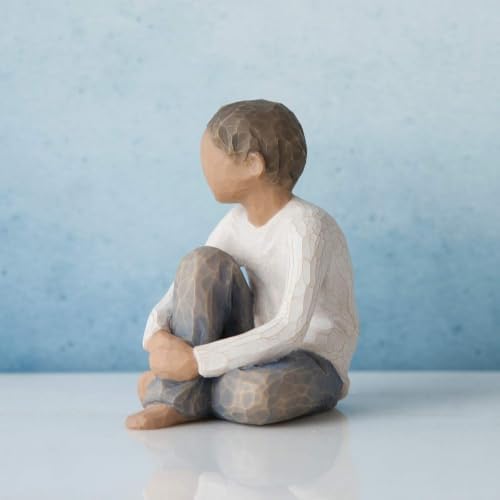Willow Tree Caring Child (Darker Skin), Sculpted Hand-Painted Figure | Celebrates a Child's Spirit, Family Grouping Keepsake