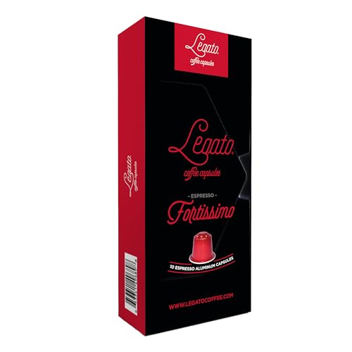 Legato Espresso Capsules - 10/100 count - Single-Serve Coffee Pods - Compatible with Nespresso OriginalLine Machine - Cafe-style Coffee at Home (100, Hazelnut Strength 5)