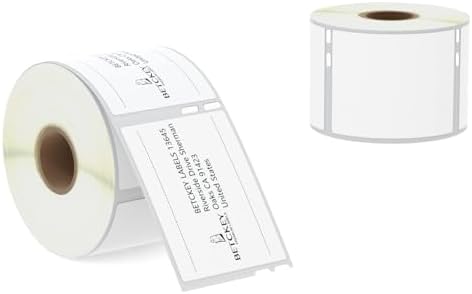 BETCKEY - Multipurpose Labels Replace for DYMO 30324/30258 (2-1/8" x 2-3/4"), Perforated, Compatible with DYMO Labelwriter 450, 4XL, NOT Fit 550 & 5XL [10 Rolls/4000 Labels]