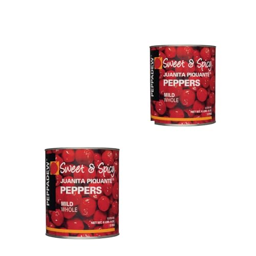 Peppadew Whole Sweet Piquante Peppers - 105 oz Each, Pack of 2 - Crisp, Spicy & Sweet, All Natural, Non-GMO, Gluten-Free, Vegan