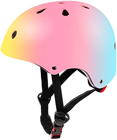 Color Gradient Adjustable Kids Bike Helmet Toddler Helmets for 3-5-8-14 Years Kids Girls Boys Youth Bicycle Helmet for Scooter Balance Bike Roller