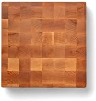 John Boos CCB Series Square Wooden Maple Cutting Board 12”x12” – 3” Thick, 13-lb Reversible Butcher Block with End-Grain & Finger Grips – Made in the USA