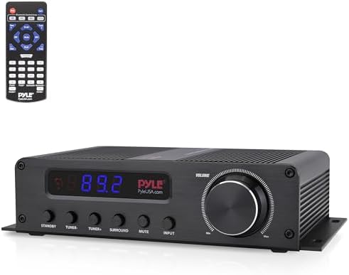 Pyle 100W 5 Channel Audio Amplifier - Wireless Bluetooth Home Theater Power Stereo Receiver with Surround Sound w/HDMI, AUX, FM Antenna