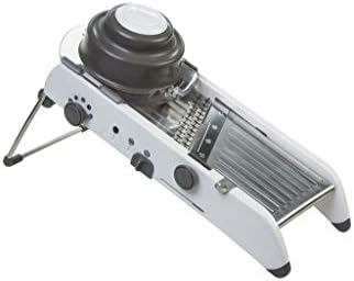 PL8 Professional Mandoline - Versatile Slicer with Adjustable Straight, Waffle, and Julienne Blades, Extra-Wide Stainless Steel Deck