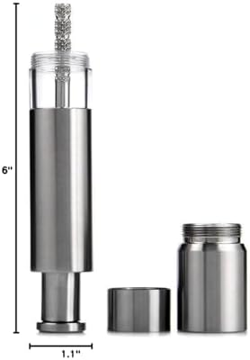 Salt and Pepper Grinder Set of 2, Stainless Steel Push Button Grinder Modern Design Thumb Grinder, for Black Pepper, Sea Salt and Himalayan Salt