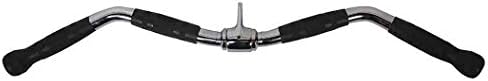 Lat Bar Cable Machine Attachment, Curl Pulldown Bar with Full Rotation and Rubber Handle for Gym, Strength Workout, Body Training, Muscle Building