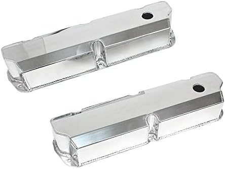 Polished Fabricated Aluminum Valve Covers - Short Bolt 289 302 351W Compatible for SBF Ford