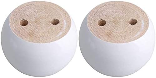 Pack of 4 Walnut Furniture Legs Round Bun Feet 2" Tall Wood Sofa Legs Replacement Legs for Cabinet Couch Chair Dresser