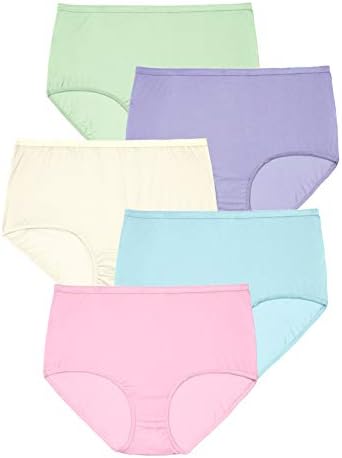 Comfort Choice Plus Size 5-Pack Classic Silky Nylon Brief
