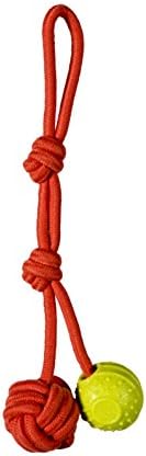 Chase 'n Chomp Oscar Fetch-Tug Rope Dog Toy with Rope & TPR Ball, Small