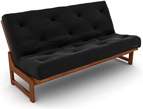 Nirvana Futons Extra Thick Premium 10-Inch Queen Futon Mattress, Black Twill - Made in USA