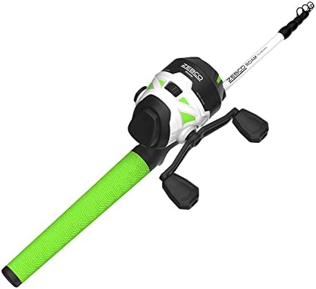 Zebco Roam Telescopic Fishing Rod and Spinning or Spincast Fishing Reel Combo, Durable 6-Foot Fiberglass Rod with ComfortGrip Handle