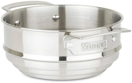 Viking Steamer Insert and Colander, Stainless Steel Pot Strainer, Fits 2-4 Quart Sauce Pan and 6.25-8 Inch Sauce Pans and Casseroles