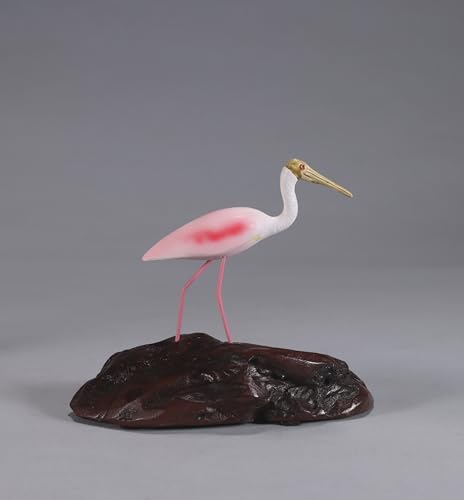 Spoonbill by John Perry 8in Long Sculpture on Polished burlwood Base. Signed.