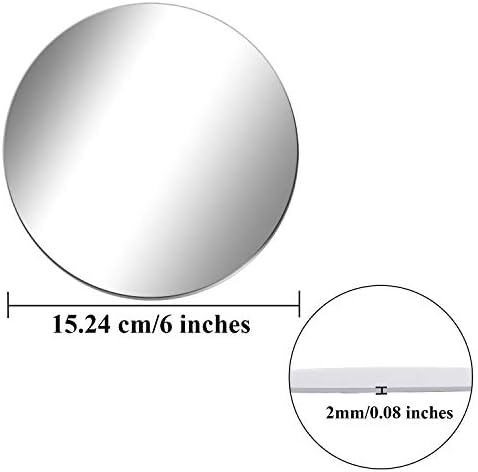 Aneco Acrylic Round Mirrors Non Glass Round Mirror Plate Self Adhesive Mirror Stickers for Home Wall Decor or Wedding Table Centerpiece