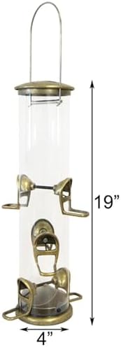 Aspects 420 Antique Brass Quick Clean Big Tube Feeder, Large, Brown/A