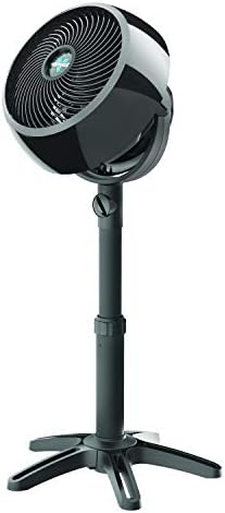 Vornado 7803 Large Pedestal Whole Room Air Circulator, Fan with Adjustable Height, 33-40 in, 3 Speed Settings, Removable Grill for Cleaning, Black Standing Floor Fan for Bedroom