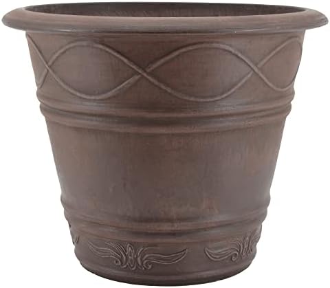 PSW Pot Collection Western Weave Planter Pot for Indoor and Outdoor Plants and Gardens, 14.5-inch, Taupe