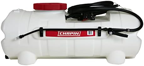 Chapin 97200E Made in the USA 15 Gallon ATV/UTV 12 Volt Mounted Spot Sprayer With 6 Inch Wide Mouth, High Performing 12 V Diaphragm Pump and Filtration System and 18 Inch Spray Wand, Translucent White