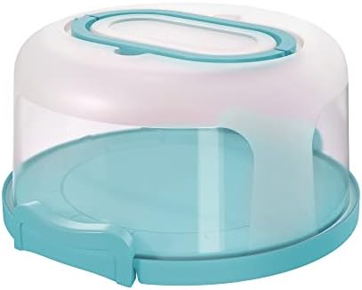 Top Shelf Elements Round Cake Carrier Two Sided Cake Holder Serves as Five Section Serving Tray, Portable Cake Stand Fits 10 inch Cake