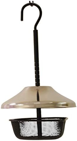 Mealworms Bird Feeder | 5 x 5 inch Powder Coated Mesh Bowl with Adjustable Stainless Steel Roof