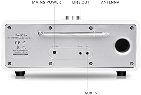 LEMEGA M3+ Internet Radio, Podcasts,Spotify, Bluetooth, FM Stereo, Walnut | Full colour display, 40 presets, remote control, acoustic wooden cabinet, headphone jack, USB, AUX-in, dual alarms clock