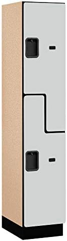 Salsbury Industries 2-Tier S-Style Extra Wide Designer Wood Locker with One Wide Storage Unit, 6-Feet High by 18-Inch Deep, Mahogany