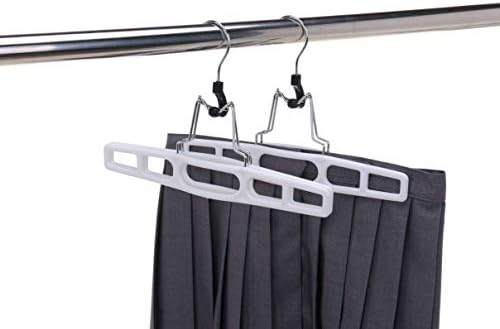 Quality Hangers 10 Pack Premium Skirt Hangers - Thin Space Saving Pant Hangers Set with Clamp, Shorts Hangers with Heavy Duty Locking Clasp