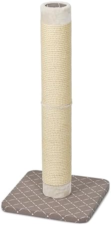MidWest Homes for Pets Feline Nuvo Grand Forte Scratching Post, 41 Inches Tall, Heavy-Duty Sisal Post with Wide Base, Thick Brown Faux Fur, for Large and Multi-Cat Households