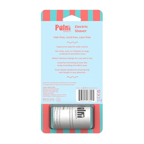 PalmPerfect Electric Shaver for Women, Triple Blade Razor, Wet/Dry
