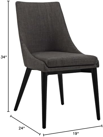 Contemporary Modern Urban Designer Dining Kitchen Room Side Dining Chair Brown Fabric Rattan Wicker