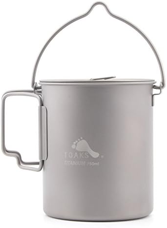 TOAKS Titanium 750ml Pot with Bail Handle for Ultralight Camping, Backpacking Cookware and Mug