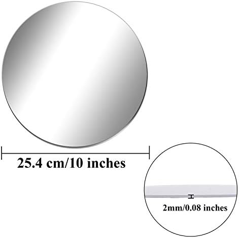 Aneco Acrylic Round Mirrors Non Glass Round Mirror Plate Self Adhesive Mirror Stickers for Home Wall Decor or Wedding Table Centerpiece