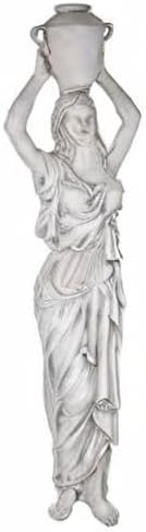 Design Toscano Dione the Divine Greek Water Woman Indoor/Outdoor Garden Statue, Medium, 22 inches tall, Cast Stone Resin, Antique Stone Finish